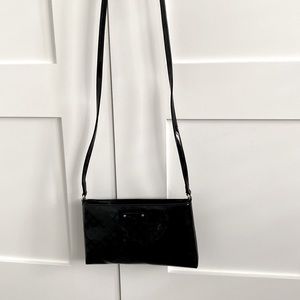 Kate Spade black patent leather crossbody bag